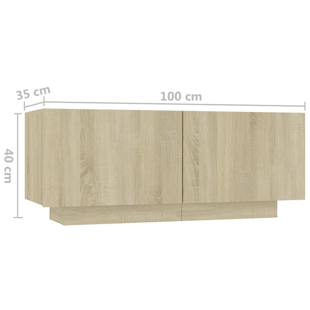 Nachtkastje 100x35x40 cm spaanplaat sonoma eikenkleurig MeubelReus