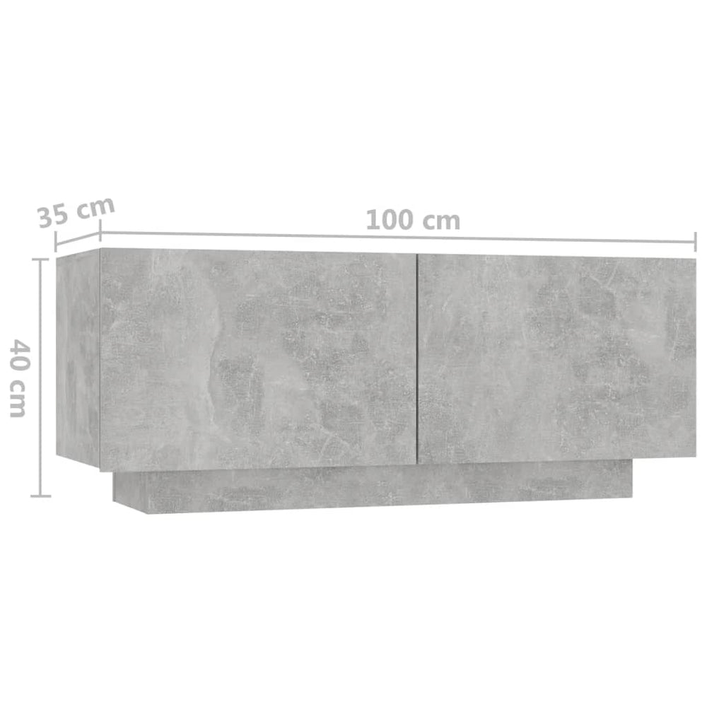 Nachtkastje 100x35x40 cm spaanplaat betongrijs MeubelReus