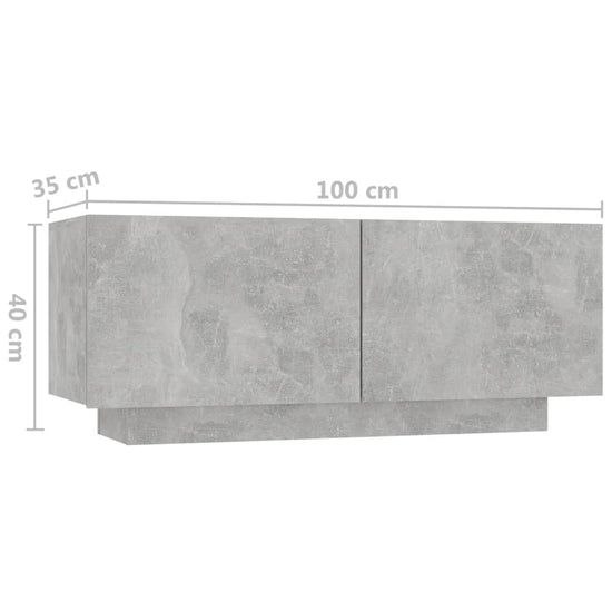 Nachtkastje 100x35x40 cm spaanplaat betongrijs MeubelReus