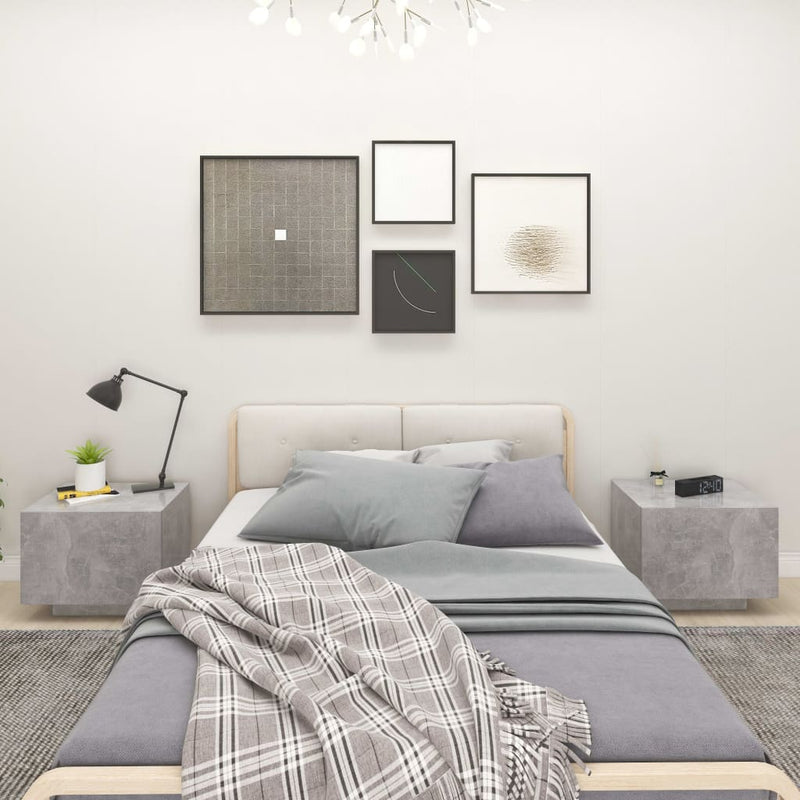 Nachtkastje 100x35x40 cm spaanplaat betongrijs MeubelReus