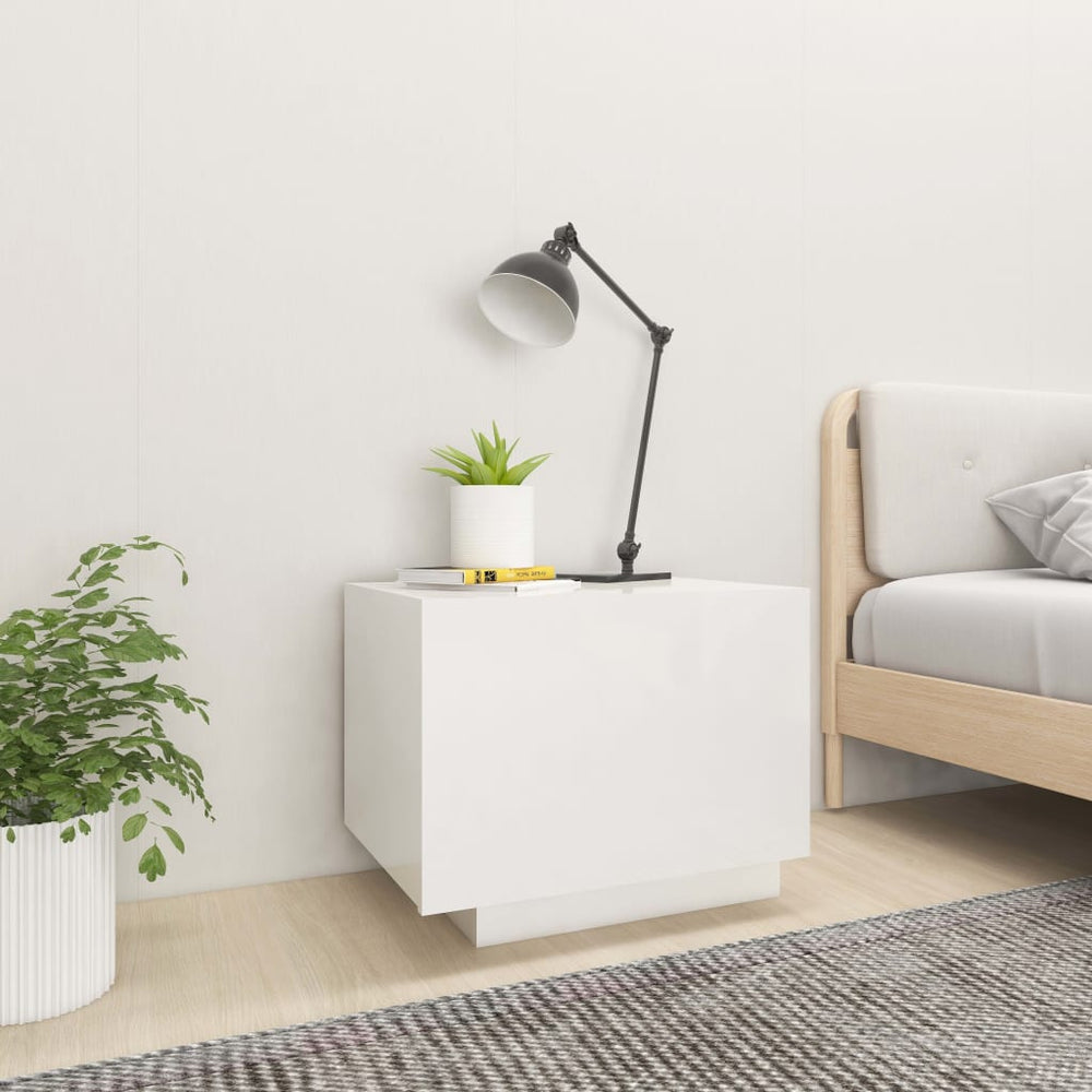 Nachtkastje 100x35x40 cm spaanplaat hoogglans wit MeubelReus