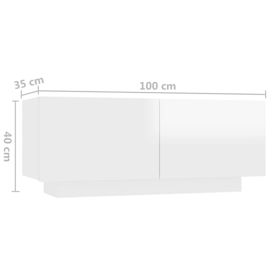 Nachtkastje 100x35x40 cm spaanplaat hoogglans wit MeubelReus