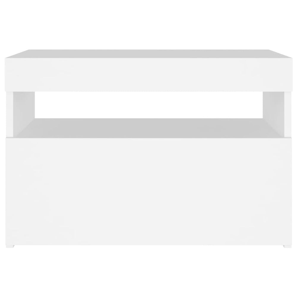 Nachtkastjes 2 st LED-verlichting 60x35x40 cm bewerkt hout wit MeubelReus