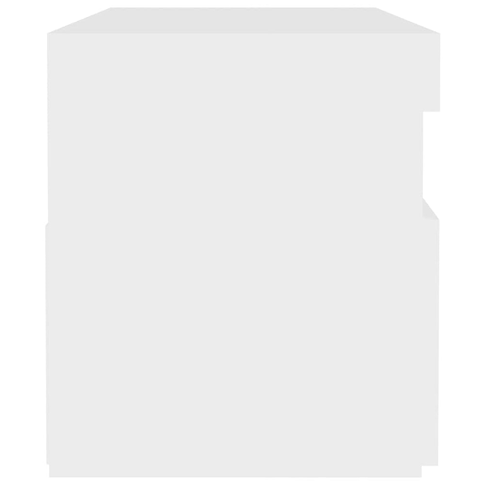Nachtkastjes 2 st LED-verlichting 60x35x40 cm bewerkt hout wit MeubelReus
