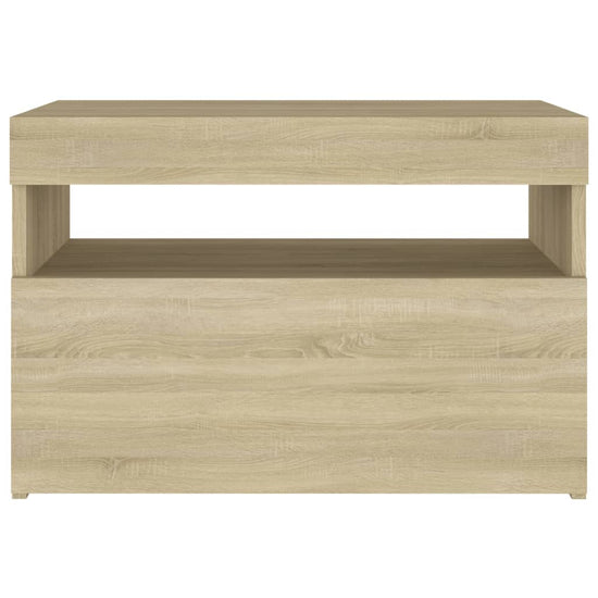 Nachtkastje LED-verlichting 60x35x40 cm bewerkt hout sonoma eik MeubelReus