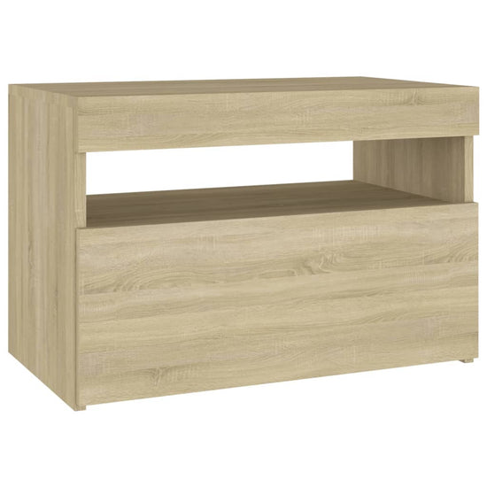 Nachtkastjes 2 st LED-verlichting 60x35x40 cm sonoma eikenkleur MeubelReus