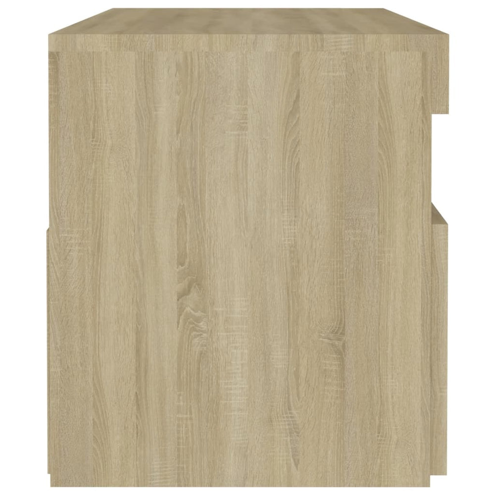 Nachtkastjes 2 st LED-verlichting 60x35x40 cm sonoma eikenkleur MeubelReus