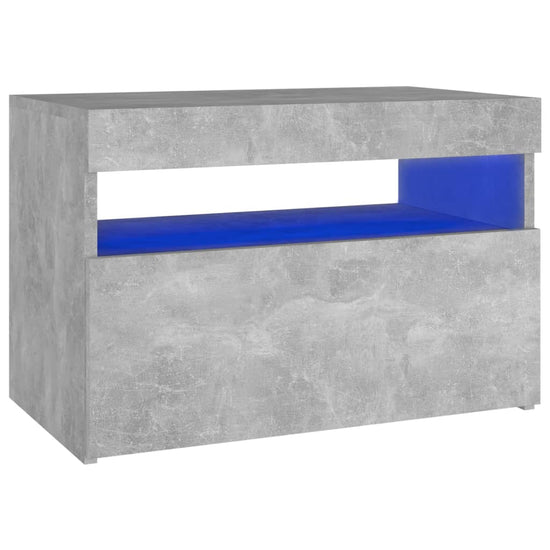 Nachtkastje met LED-verlichting 60x35x40 cm betongrijs MeubelReus