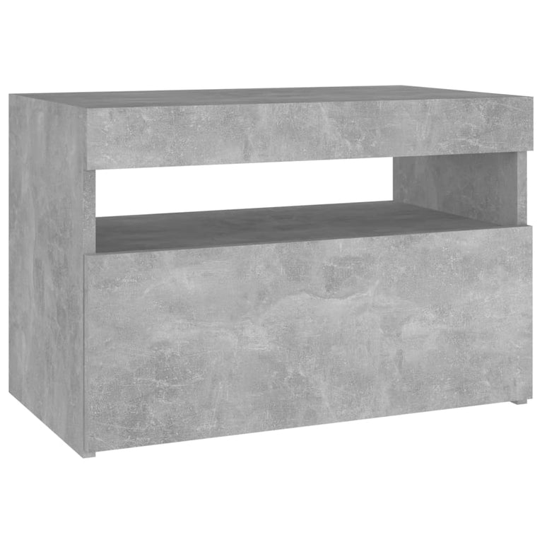 Nachtkastjes 2 st met LED-verlichting 60x35x40 cm betongrijs MeubelReus