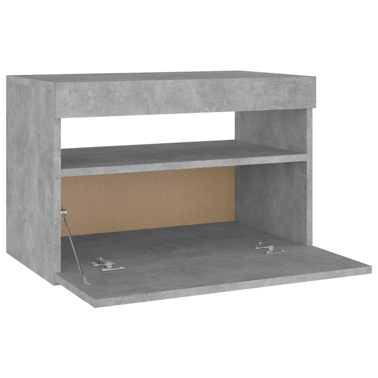 Nachtkastjes 2 st met LED-verlichting 60x35x40 cm betongrijs MeubelReus