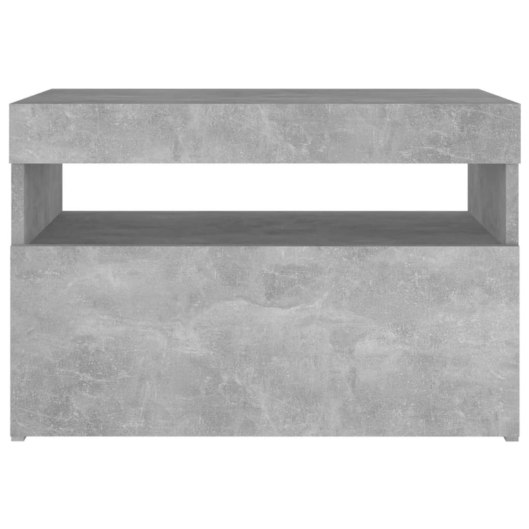 Nachtkastjes 2 st met LED-verlichting 60x35x40 cm betongrijs MeubelReus