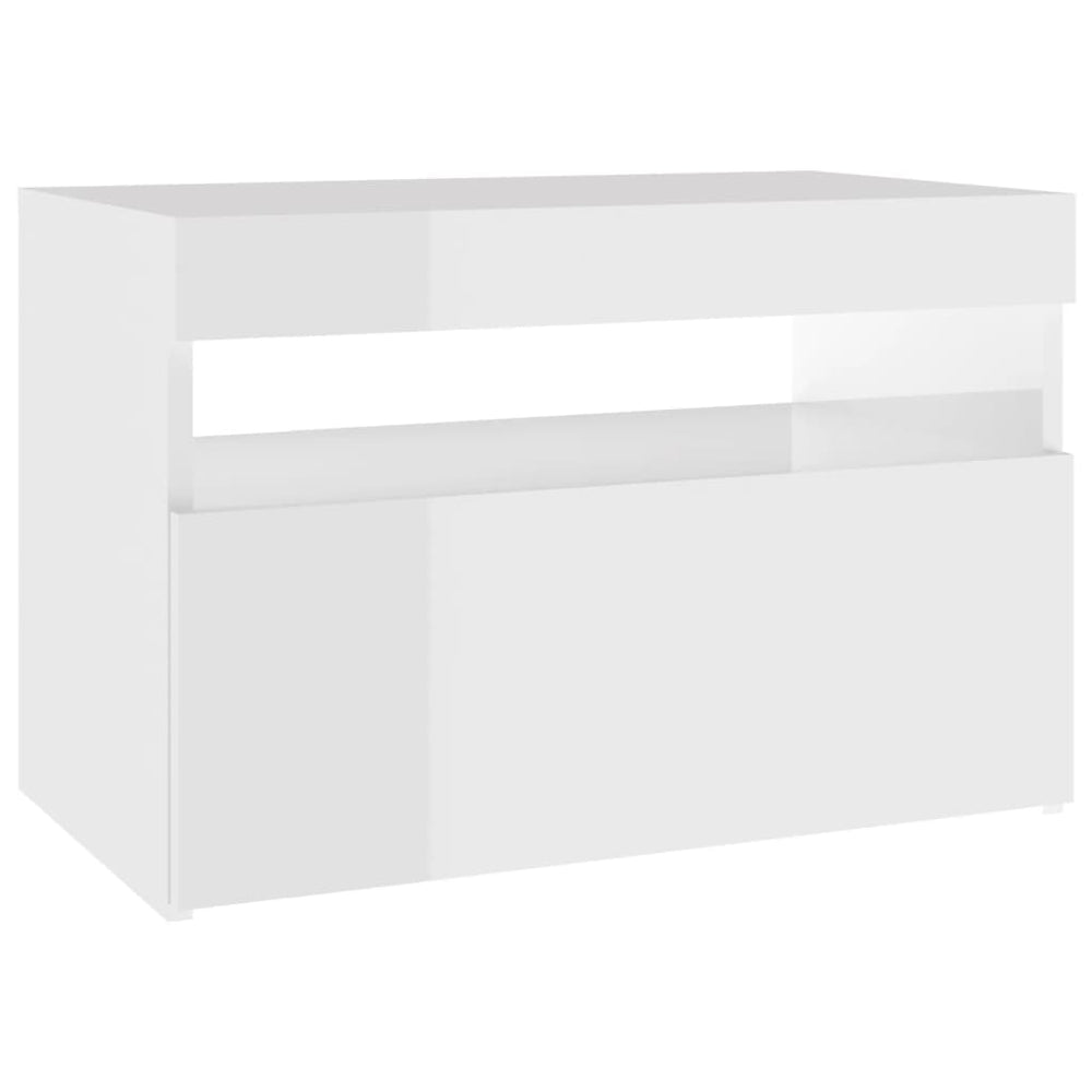 Nachtkastjes 2 st LED-verlichting 60x35x40 cm hoogglans wit MeubelReus