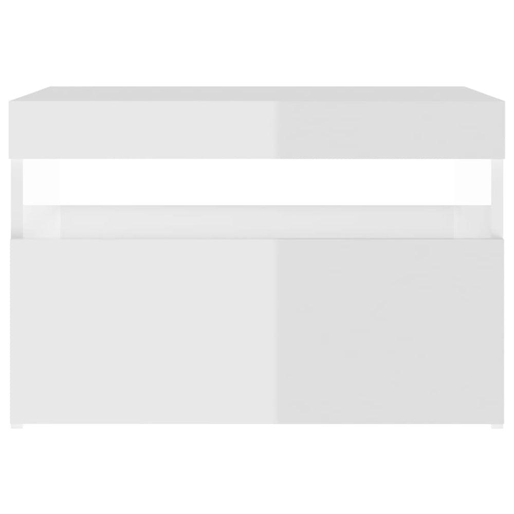 Nachtkastjes 2 st LED-verlichting 60x35x40 cm hoogglans wit MeubelReus