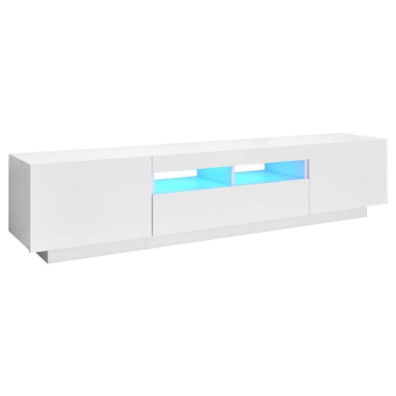 Tv-meubel met LED-verlichting 180x35x40 cm wit MeubelReus