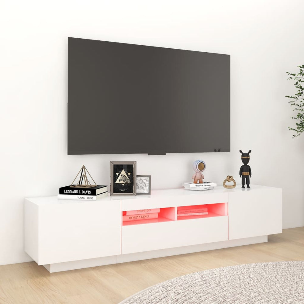 Tv-meubel met LED-verlichting 180x35x40 cm wit MeubelReus