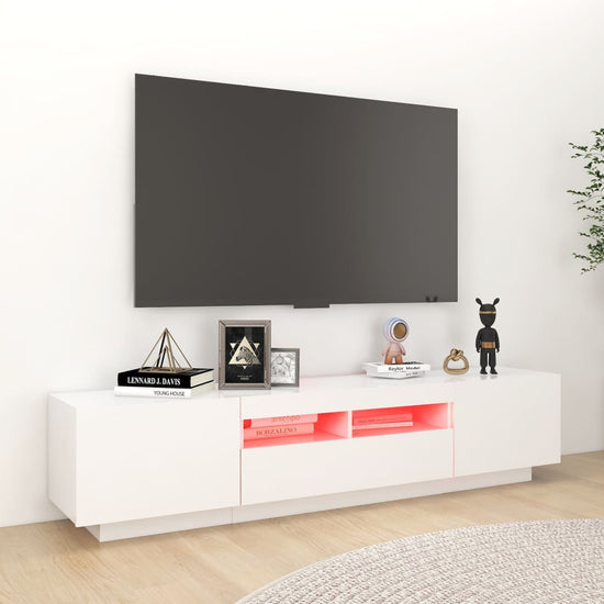Tv-meubel met LED-verlichting 180x35x40 cm wit MeubelReus