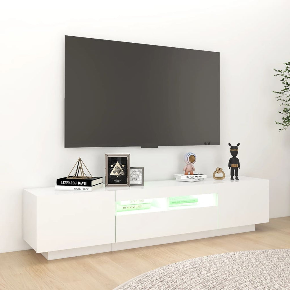Tv-meubel met LED-verlichting 180x35x40 cm wit MeubelReus