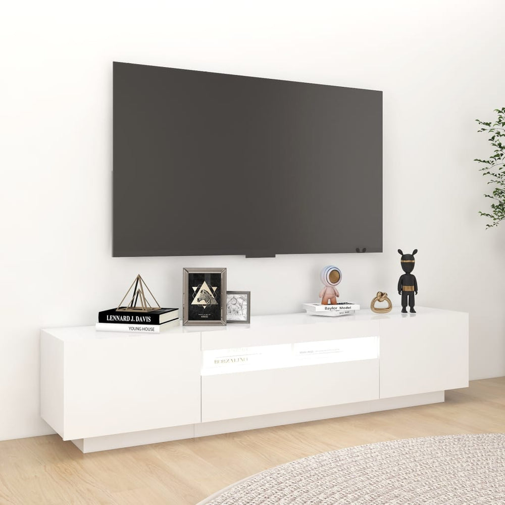 Tv-meubel met LED-verlichting 180x35x40 cm wit MeubelReus