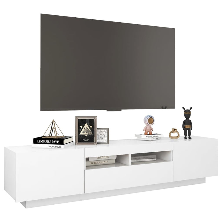 Tv-meubel met LED-verlichting 180x35x40 cm wit MeubelReus