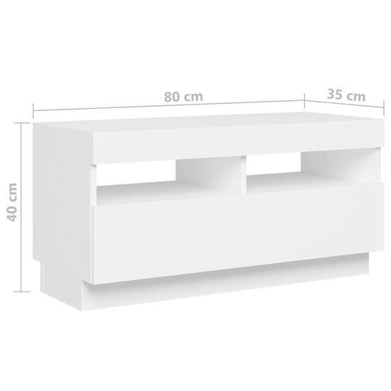 Tv-meubel met LED-verlichting 180x35x40 cm wit MeubelReus
