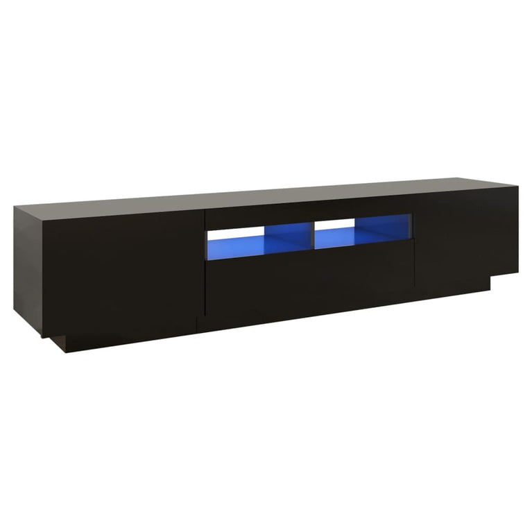 Tv-meubel met LED-verlichting 180x35x40 cm zwart MeubelReus