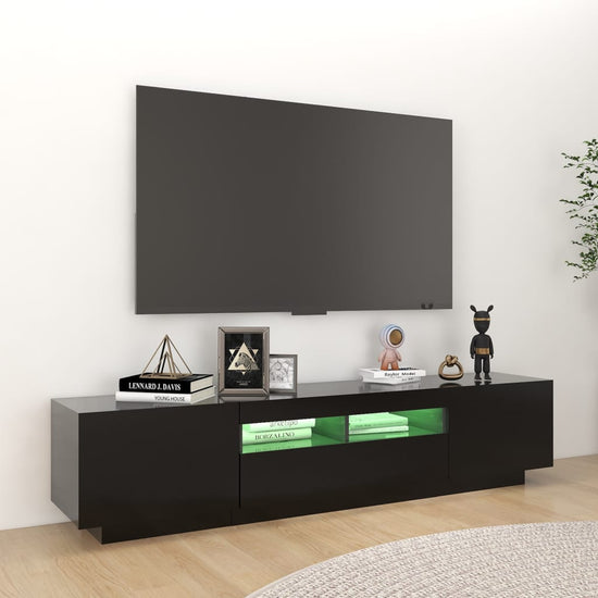 Tv-meubel met LED-verlichting 180x35x40 cm zwart MeubelReus