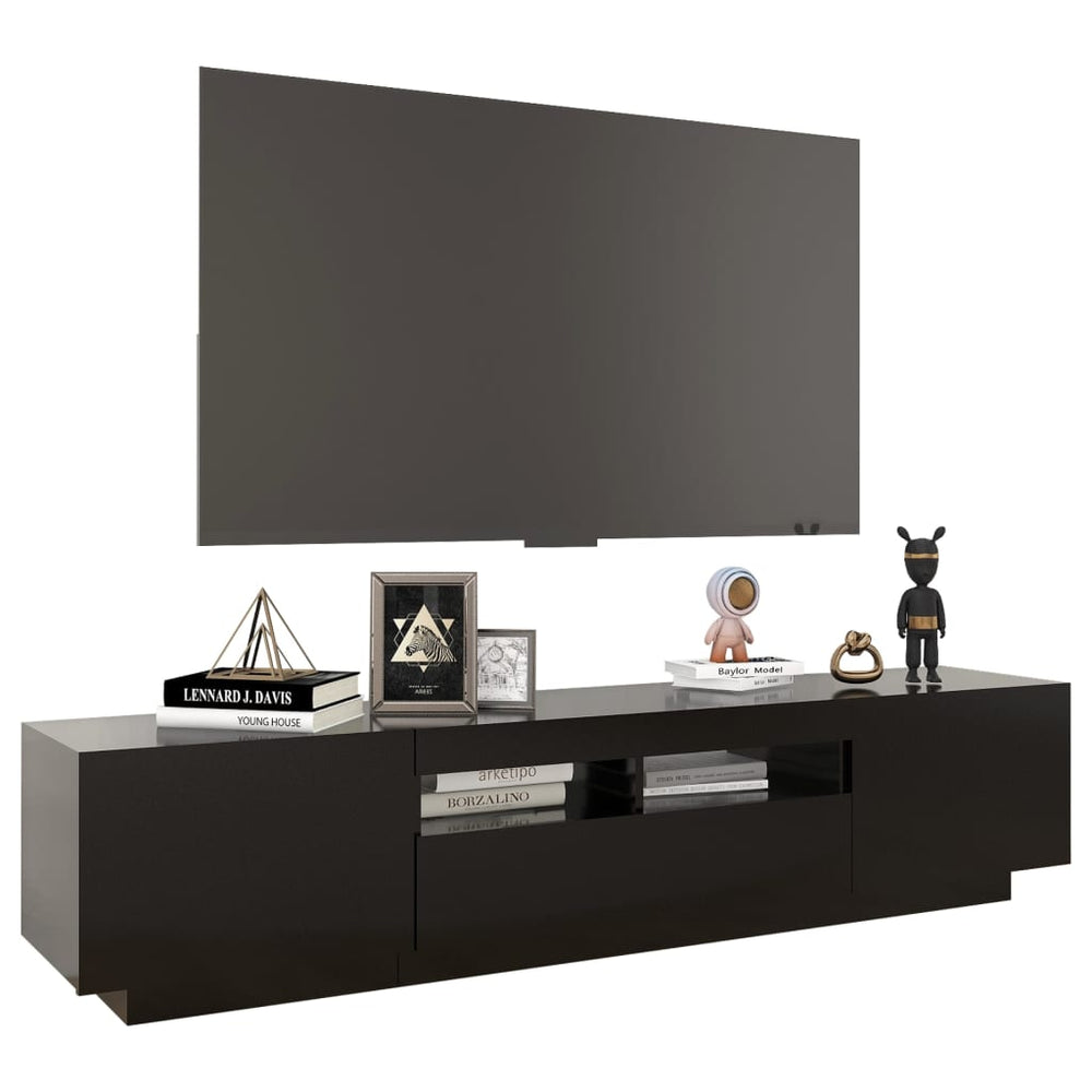 Tv-meubel met LED-verlichting 180x35x40 cm zwart MeubelReus