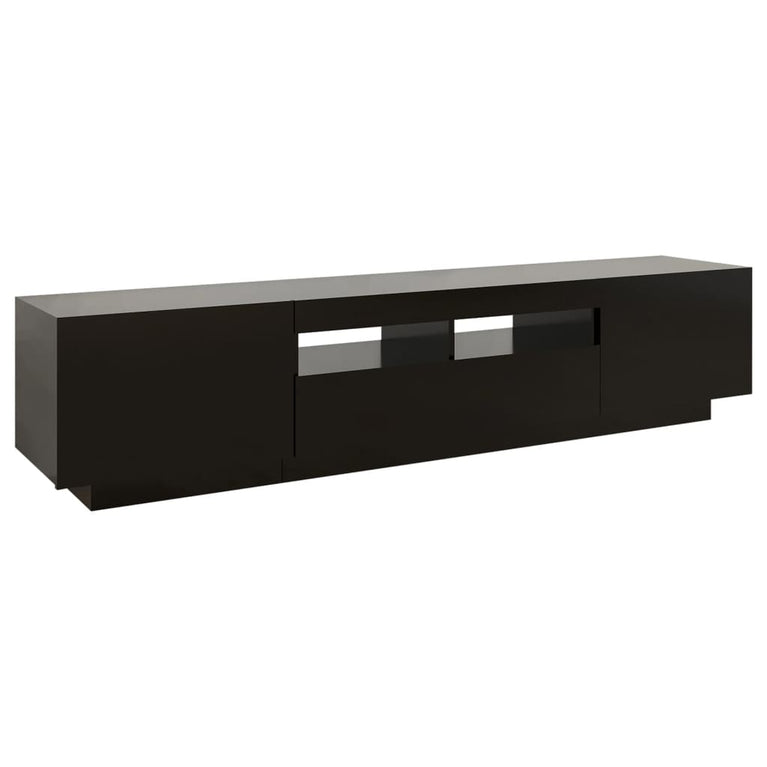 Tv-meubel met LED-verlichting 180x35x40 cm zwart MeubelReus