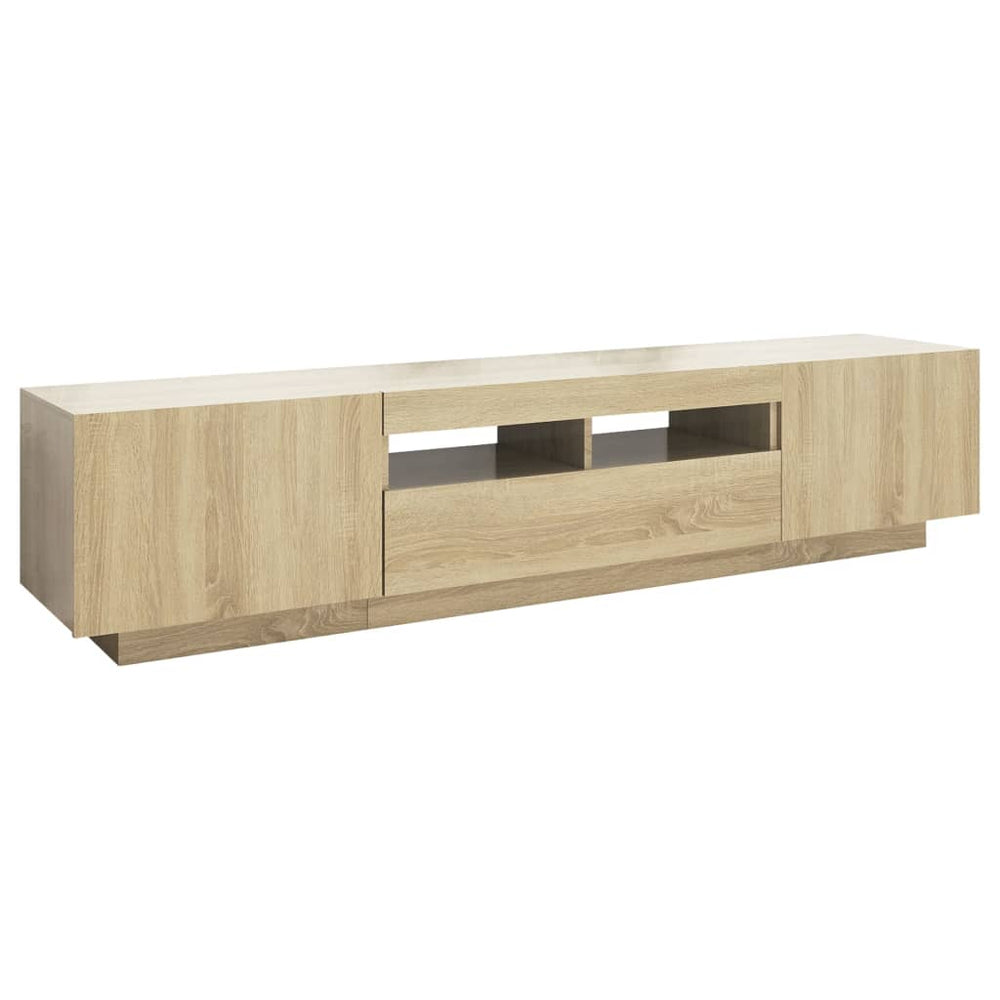 Tv-meubel met LED-verlichting 180x35x40 cm sonoma eikenkleurig MeubelReus