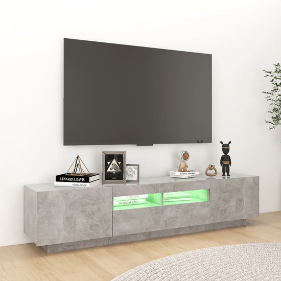 Tv-meubel met LED-verlichting 180x35x40 cm betongrijs MeubelReus