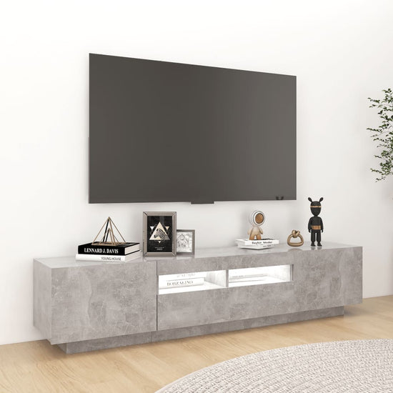 Tv-meubel met LED-verlichting 180x35x40 cm betongrijs MeubelReus