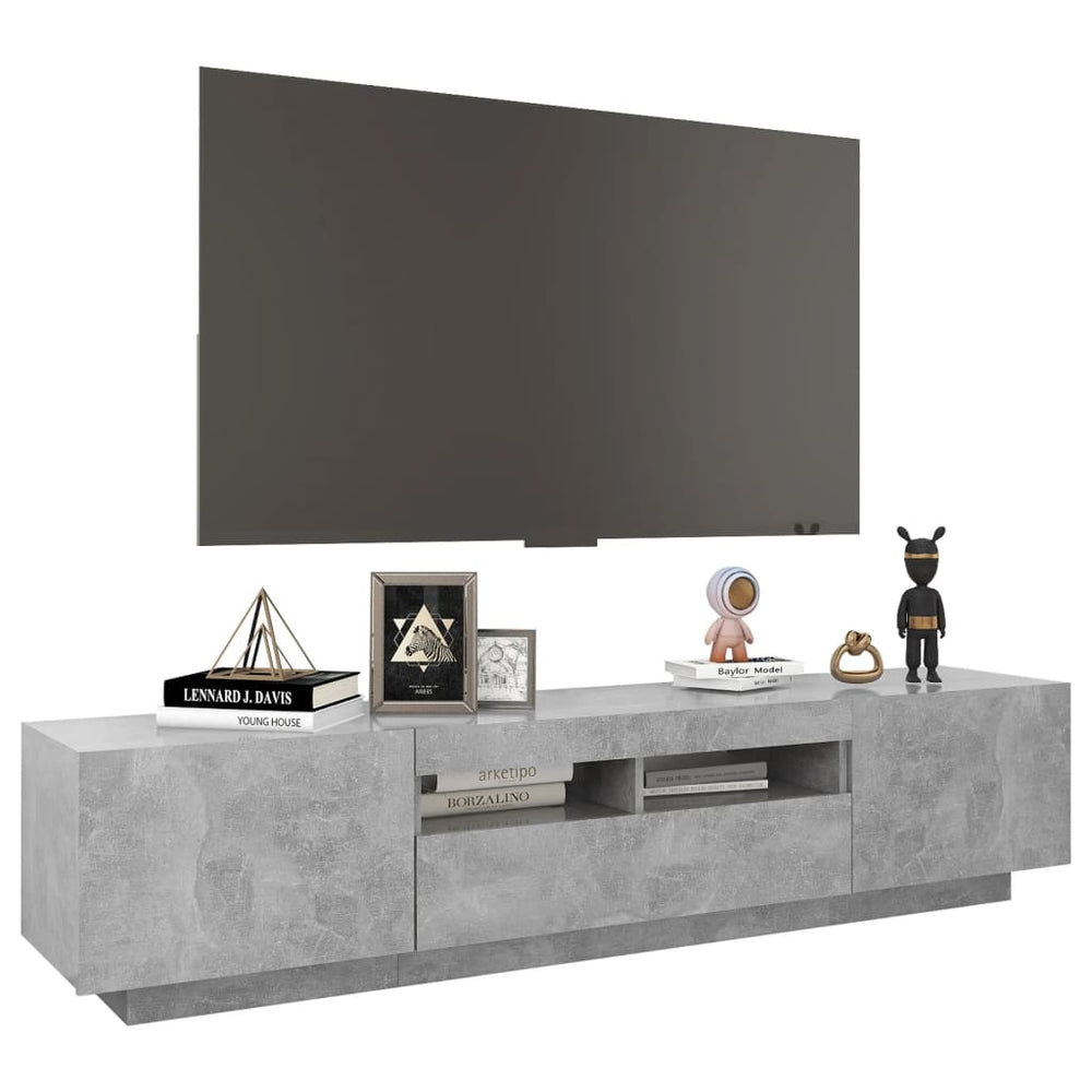 Tv-meubel met LED-verlichting 180x35x40 cm betongrijs MeubelReus