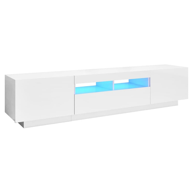 Tv-meubel met LED-verlichting 180x35x40 cm hoogglans wit MeubelReus
