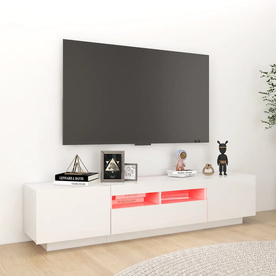 Tv-meubel met LED-verlichting 180x35x40 cm hoogglans wit MeubelReus