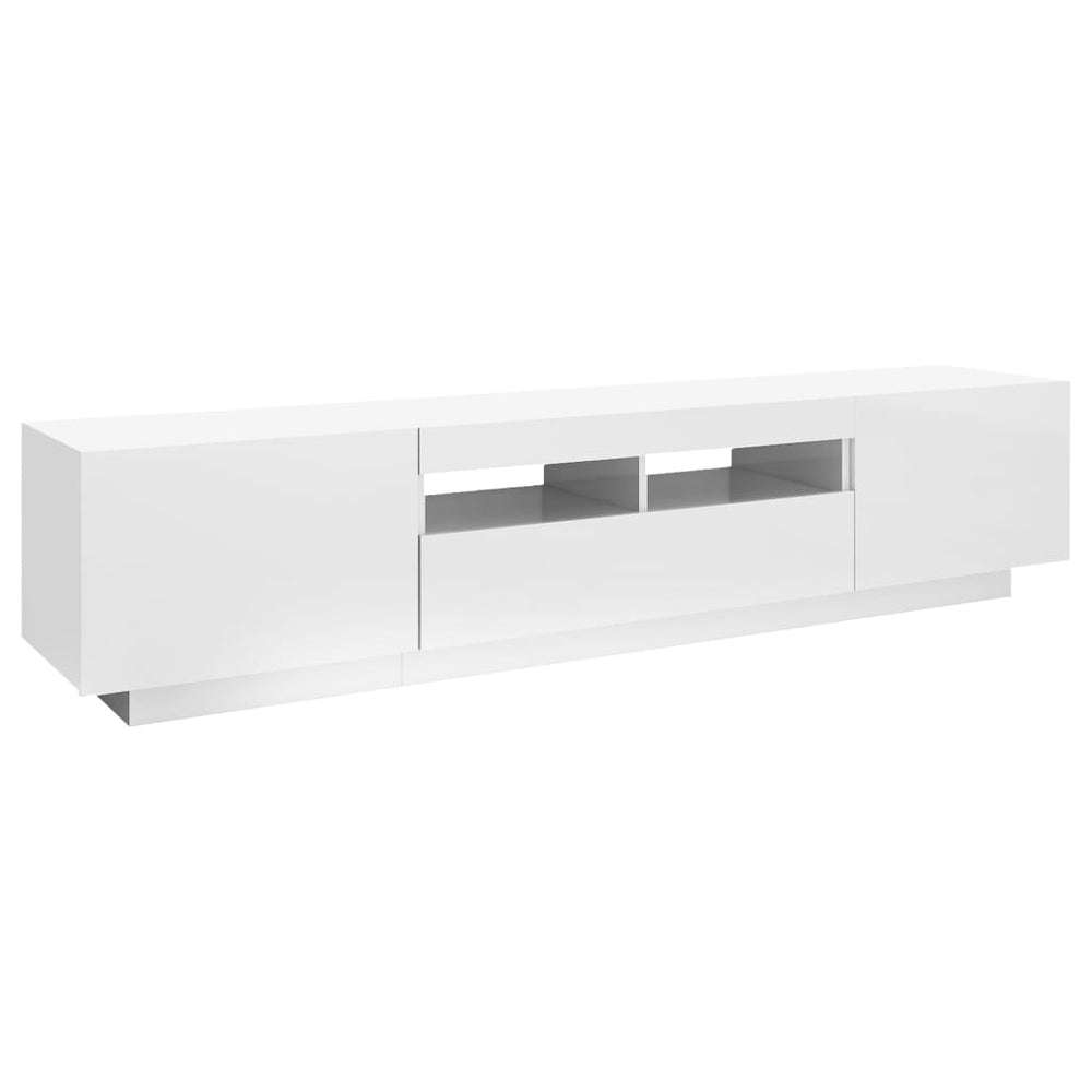 Tv-meubel met LED-verlichting 180x35x40 cm hoogglans wit MeubelReus