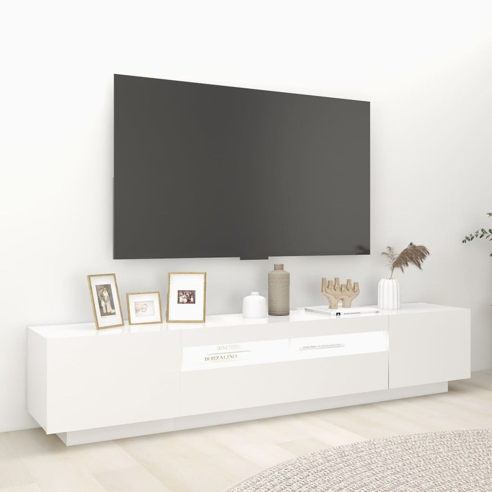 Tv-meubel met LED-verlichting 200x35x40 cm wit MeubelReus