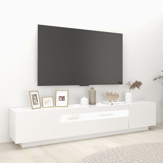 Tv-meubel met LED-verlichting 200x35x40 cm wit MeubelReus