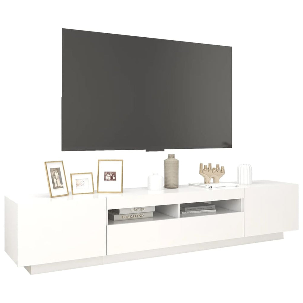 Tv-meubel met LED-verlichting 200x35x40 cm wit MeubelReus