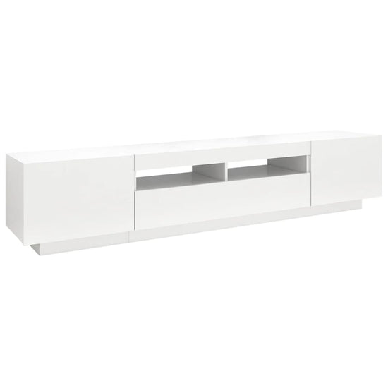 Tv-meubel met LED-verlichting 200x35x40 cm wit MeubelReus