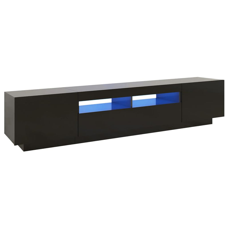 Tv-meubel met LED-verlichting 200x35x40 cm zwart MeubelReus