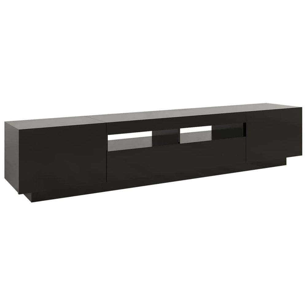 Tv-meubel met LED-verlichting 200x35x40 cm zwart MeubelReus
