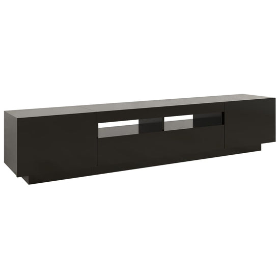 Tv-meubel met LED-verlichting 200x35x40 cm zwart MeubelReus