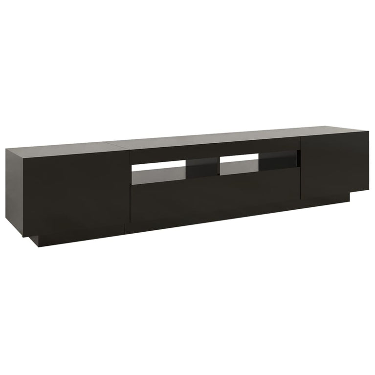 Tv-meubel met LED-verlichting 200x35x40 cm zwart MeubelReus