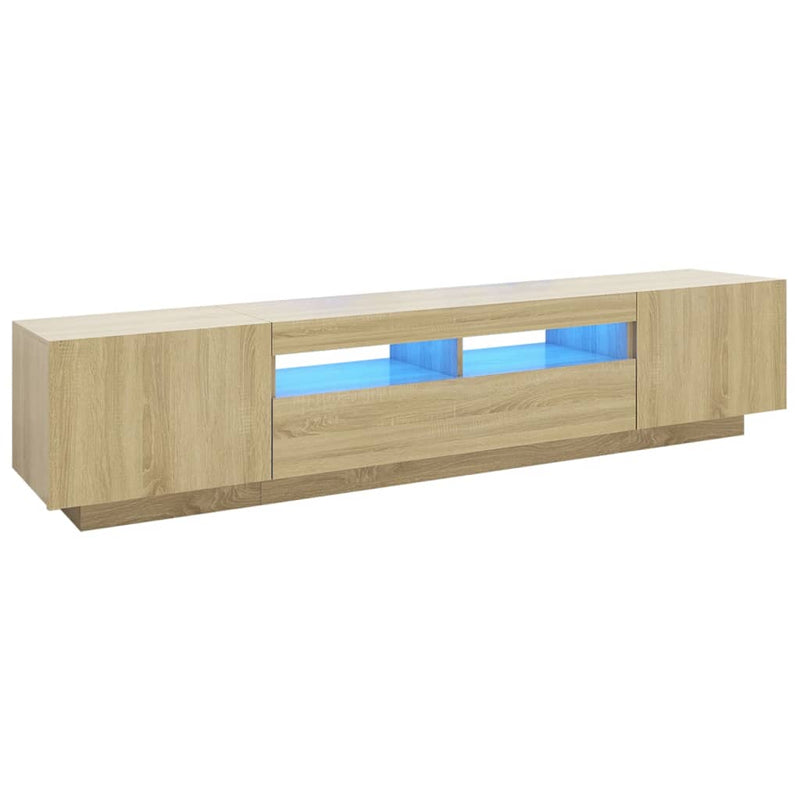 Tv-meubel met LED-verlichting 200x35x40 cm sonoma eikenkleurig MeubelReus