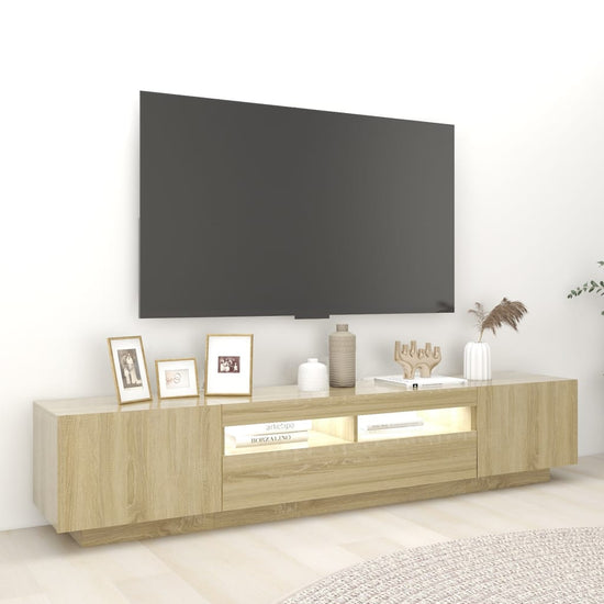 Tv-meubel met LED-verlichting 200x35x40 cm sonoma eikenkleurig MeubelReus