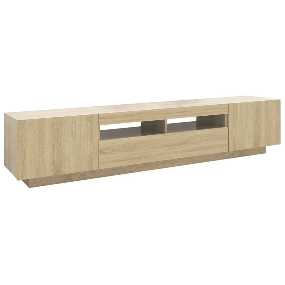 Tv-meubel met LED-verlichting 200x35x40 cm sonoma eikenkleurig MeubelReus