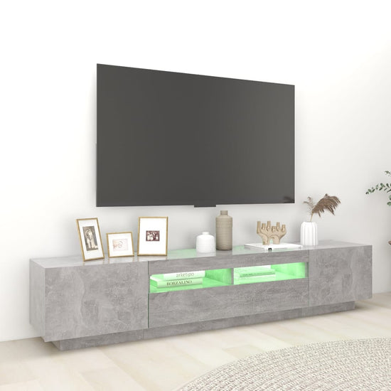 Tv-meubel met LED-verlichting 200x35x40 cm betongrijs MeubelReus