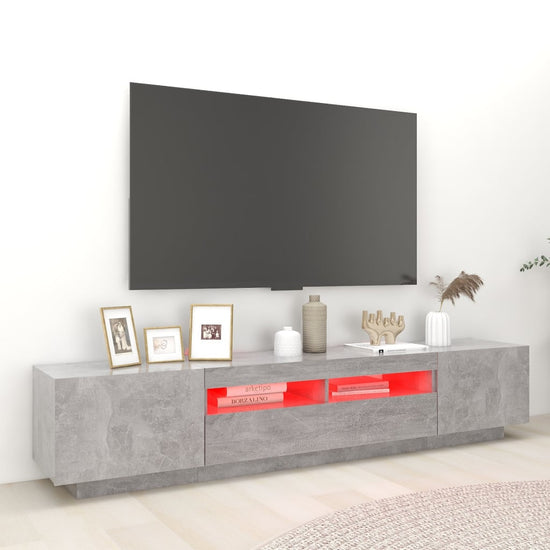 Tv-meubel met LED-verlichting 200x35x40 cm betongrijs MeubelReus