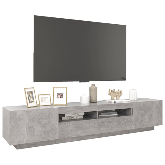 Tv-meubel met LED-verlichting 200x35x40 cm betongrijs MeubelReus