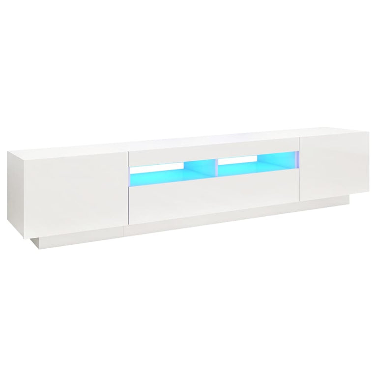 Tv-meubel met LED-verlichting 200x35x40 cm hoogglans wit MeubelReus